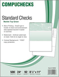 500 Blank Check Stock - Check on Top - Green Marble