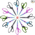 Zicolu 8.5" Scissors Bulk Set of 12-Pack, Sharp Scissors all Purpose Heavy Duty, Non-Stick and Titanium Coating Blade, Multipurpose Shears for Office Home School Sewing Fabric DIY Craft Supplies