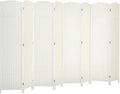 HOMCOM Room Divider, 8 Panel Folding Privacy Screen, 5.6' Tall Freestanding Wall Partition for Home Office, Bedroom, White