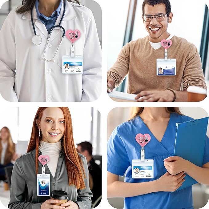 Have the Day You Deserve Funny Nurse Badge Reel, Retractable ID Card Pink Badge Holders, Work Badge Clip for RN CNA LPN RT(R)(CT) Radiologists RN ED ICU CNA MA Social Workers Night Shift Nurse Student