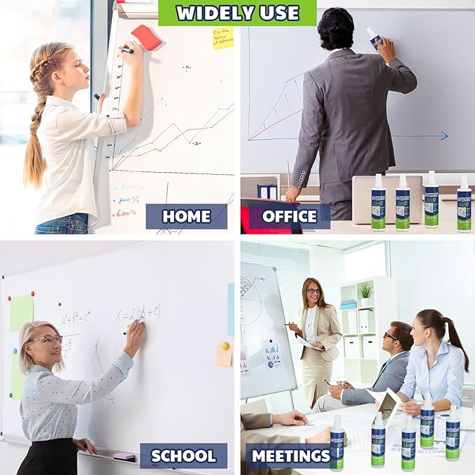 Swiffen 6 Pack Whiteboard Cleaner Spray Bottle 8.5oz Dry Erase Board Surface Cleaner White Board Cleaning Spray Removes Stubborn Marks from Chalkboard