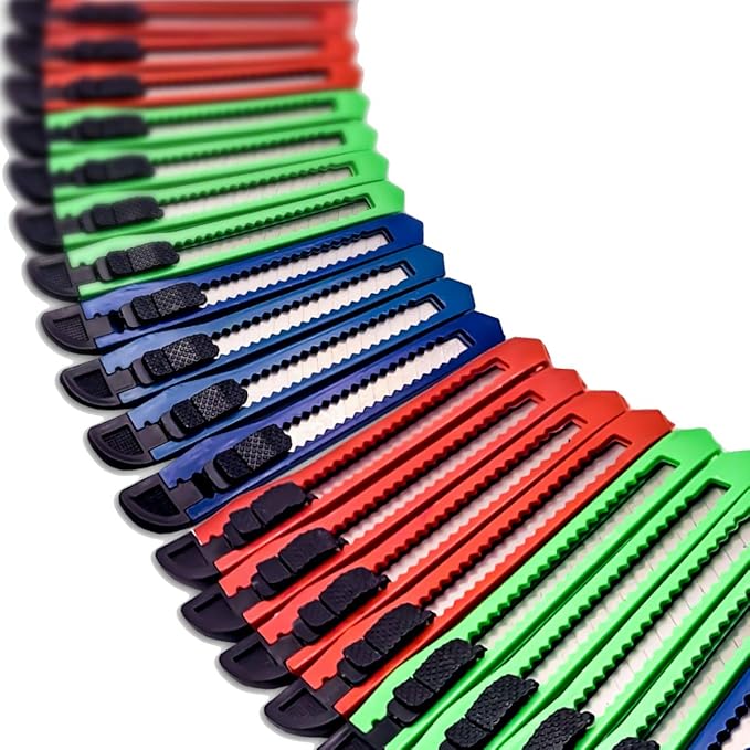 Online Best Service Utility Knife Box Cutter Retractable Blade Snap off Razor Knife with Safety lock 5inches Wholesale lot (192 Pack)