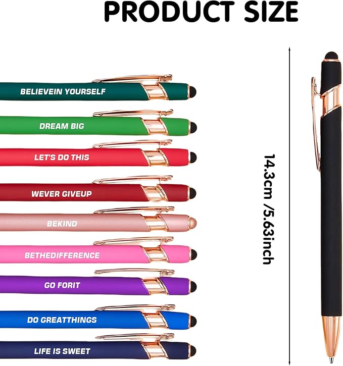 10pcs Motivational Pens Set Retractable Pens with Pen Clip Design Lightweight and Portable Something Different Inspirational Quotes Providing Inspiration for You Perfect Gifts for Writer and Artist