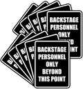 Portrait Round Backstage Personnel Only Beyond This Point Door or Wall Sign Easy Installation | Music | Concert | Festivals Sign (Black) - Small (10 Pack)