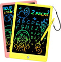 BUKEBU LCD Writing Tablet Doodle Board, Colorful Drawing Pad, Electronic Drawing Tablet, Drawing Pads,Travel Gifts for Kids Ages 3 4 5 6 7 8 Year Old Girls Boys (10.5 inch, Pink+Yellow)