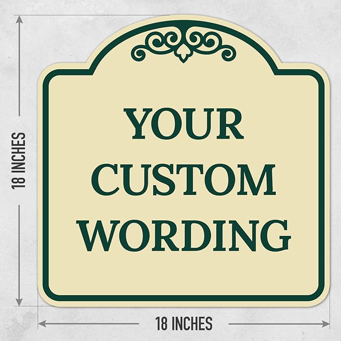 Custom Decorative Sign, Personalized Metal Sign for Business, Driveway, Home, Airbnb, Office Door Plaque, Ivory Sign, 18x18 Inches, ACM, Fade Resistant, Made in USA by Sigo Signs