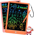 BUKEBU LCD Writing Tablet Doodle Board, Colorful Drawing Pad, Electronic Drawing Tablet, Drawing Pads,Travel Gifts for Kids Ages 3 4 5 6 7 8 Year Old Girls Boys (10.5 inch, Orange+Pink)