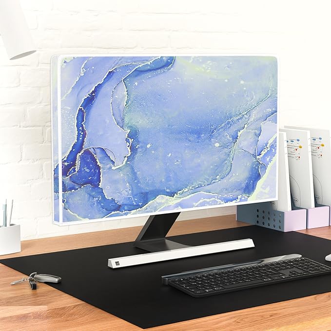 Baocicco Modern Violet Marble Waterproof TV Cover Anti-Static Dustproof Protective Cover for LCD/LED/HD 32 Inch Decorative Monitor Accessories Covers for Television LED LCD OLED TVs Screen
