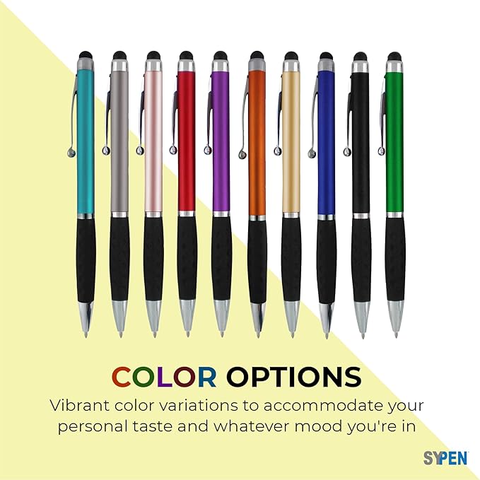 SyPen Customized Pens With your Custom Logo or Text-600 Pack Bulk-for Businesses, Parties, and Events, 2 in 1 Ballpoint Pen & Stylus Compatible with Touchscreen Devices, Red Barrel, Black Ink