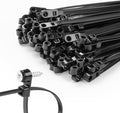 MasiStranth 200 PCS 14 inch Black Zip Ties with Screw Hole 70lbs Mountable head Cable Ties Straps Multipurpose Heavy Duty Nylon Cable Zip Ties with Screw Mounting Hole