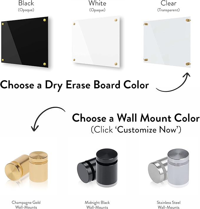 Ships Next Day, Made in USA - Acrylic Dry Erase Board | Non-Magnetic Dry Erase Board | Hanging Frameless White Board | Acrylic for Office, School and Home Walls | for Kids & Adults (White - 12x18)
