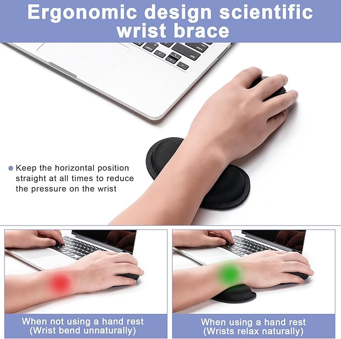 Hoewina Keyboard Wrist Rest,Ergonomic Wrist Rest,Superfine Fabric and Gel Memory Foam Wrist Pad for Computer Keyboard for Easy Typing & Pain Relief, Suitable for Office, Family, Outdoor, Pink Marle