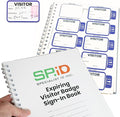 Specialist ID Visitor Log Book for Business or Schools - Expiring Visitor Sticker Badges and Sign in Book with Carbon Copy Record Keeping for Guest Tracking - Spiral Binder Registry (200 Badges)