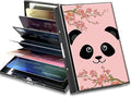 BWEGRHE Slim Credit Card Holder, Panda Sakura RFID Blocking Metal Wallet for Men & Women, Aluminum Minimalist Hard Case Pocket-Sized Business Cards Organizer (Fits Up to 10 Cards)