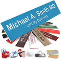 Engraved Name Plates for Door Sign Personalized Light Blue Plastic Nameplate with White Letters - Made in USA 2x8 B1
