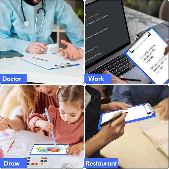 TFDLCG zm Blue Plastic Clipboard with Pen Holder,Nursing Clipboard Standard Letter A4 Size,Thickened Clip Boards 8.5x11,Hanging Clipboards for Men Kids Students Office School Home Work