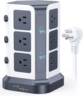 KOOSLA [65W] PD Power Strip Tower Surge Protector, USB C Desktop Charging Station with 12 Widely Spaced AC Outlets / 2 USB-C / 3 USB-A Ports, 6.5ft Heavy-Duty Extension Cord for Home Office Dorm