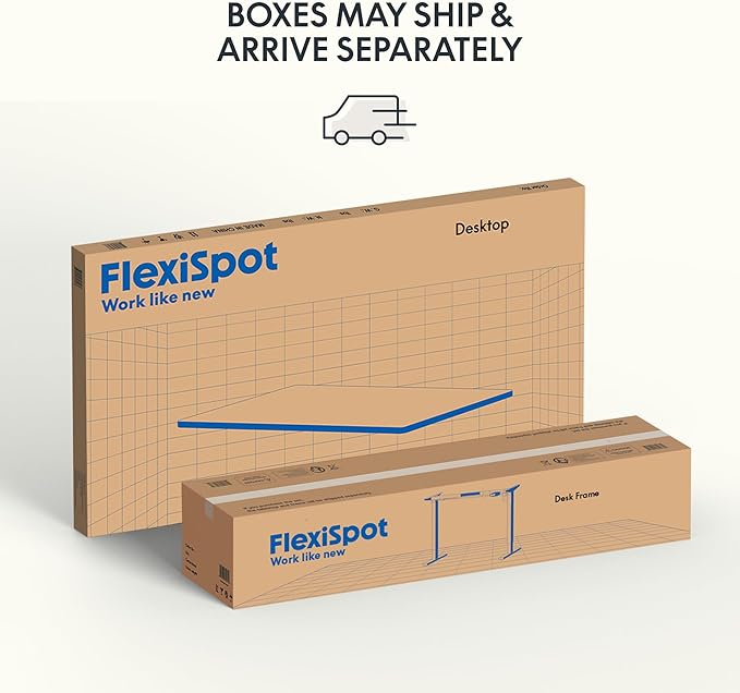 FLEXISPOT EN1 Bamboo Standing Desk, 48 x 24 Inches Whole-Piece Electric Height Adjustable Desk (Silver Frame + Bamboo Top, 2 Packages)