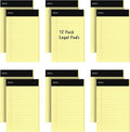 Emraw Jr. Legal pad, Small Note Pads Legal Ruled Writing Pad. Perforated Edge. 5" X 8" Canary Yellow, Universal, 50 sheets per Pad (Pack of 12)