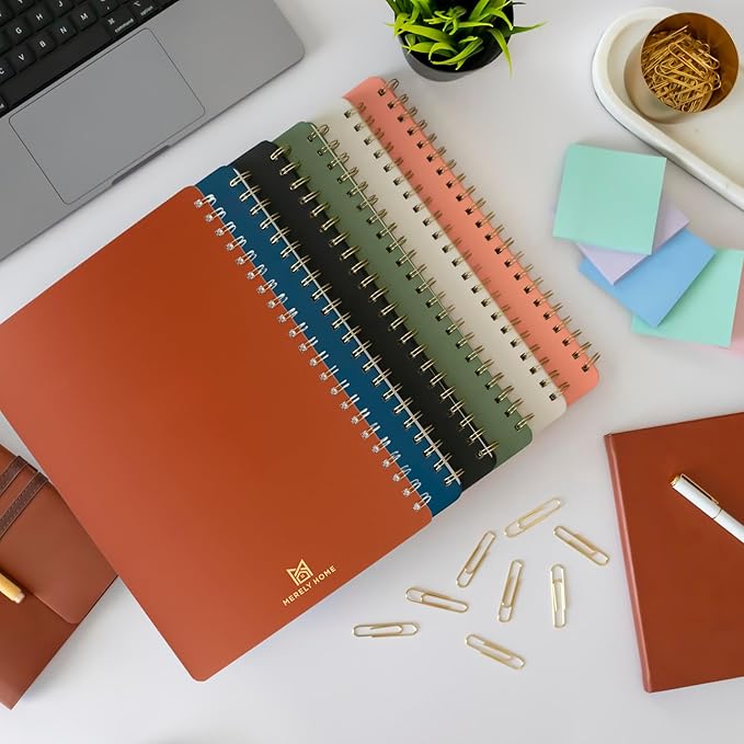 Merely Home | Ultimate Yearly, Daily, Weekly, Monthly Planner | 8.25" x 11.75" | To Do List Notebook for Work | Simple Design | Multiple Layouts | Academic Planner and Organizer Notebook (Black, Yearly Planner - Portrait)