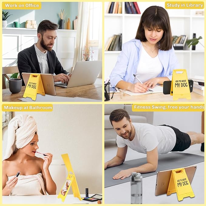 Funny Office Desk Accessories,Motivational Affirmations Office Cubicle Decor,Phone Holder Mirror Acrylic Table Signs,Library Desk Decor，Dog Gifts for Women Men Coworker Dogs Mom (My Dog)