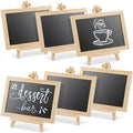 Juvale Wood-Framed Mini Chalkboard Signs - Double-Sided Chalk Board Stand - Versatile Tabletop Sign for Menus & Messages - Buffet Signage & Wedding Display Stand - Pack of 6, 6 x 4 in Writing Area