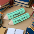 ubmpj Personalized Pouch with Your Name - Custom Pencil Shaped Case for with Zipper Pen Bag Stationery Organizer for Teacher Name Appreciation Gift