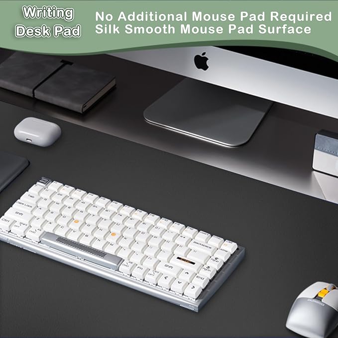 Boutilon Leather Desk Pad Protector,Non-Slip Mouse Pad,Laptop Desk Pad,Office Mouse Mat,Waterproof Leather Desk Blotter,Desk Writing Pad for Office and Home,Laptop Blotter (XL-Black,35.4"x 15.7")