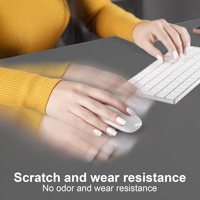 DAWNTREES Desk Mat Protector,PU Leather Desk Pad,Non Slip, Large Mouse Pad and Keyboard Mat, Waterproof Writing Pad for Office and Home (Dark Gray,39.4''x19.7'')