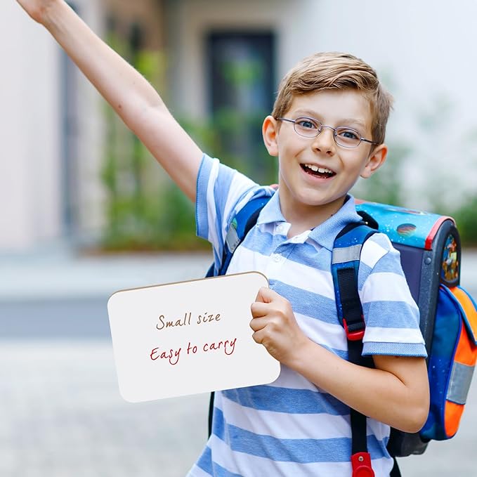 Affrolling 48 Sets Small Whiteboard Dry Erase Boards 5" x7'' Mini Double Sided Dry Erase Lap Boards with Markers Erasers Pen Holders Personal Whiteboards for Students Classroom Teacher