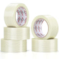Ealyder Tape 5 Pack Transparent Reinforced Fiberglass Tape – 2 Inch x 30 Yards, 5.5 Mil Filament Strapping Tape, Adhesive Heavy Duty