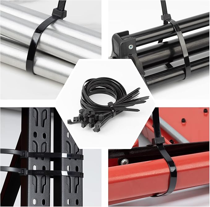XINGO 20 Inch Black Large Heavy Duty Zip Ties 100 Pack, 200 LBS Ultra Strong Plastic Wire Ties, Large Cable Ties Extra Long Tie Wraps, Indoor and Outdoor UV Resistant