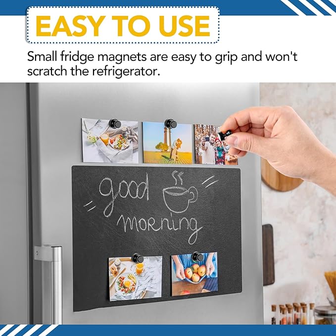 LOVIMAG Fridge Magnets 56 Pcs Refrigerator Whiteboard Small Strong Magnet Classroom Kitchen Accessories Decorative Locker Set Decor Must Haves Office Calendar Refrigerador Magnetic Cute Crafts Black