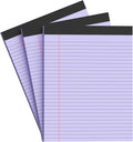 AILZFEI Purple Legal Pad Note Pads 8.5 x 11 inch, Wide Ruled, 30 Sheets/Pad, 20lb Colored Paper, Perforated Notepad with Sturdy Back (3 Pads Purple)