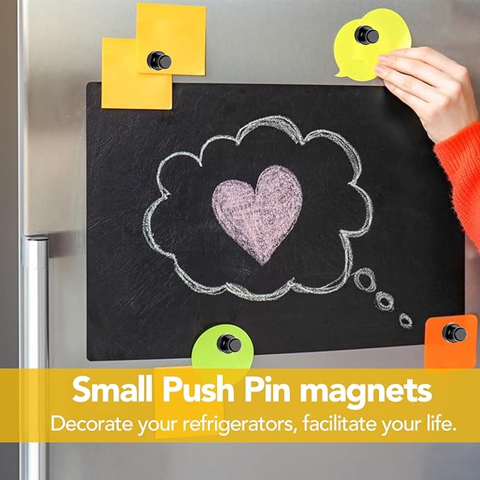 LOVIMAG Fridge Magnets 18Pcs Refrigerator Whiteboard Small Strong Magnet Classroom Kitchen Accessories Decorative Locker Set Decor Must Haves Office Calendar Refrigerador Magnetic Cute Crafts Black