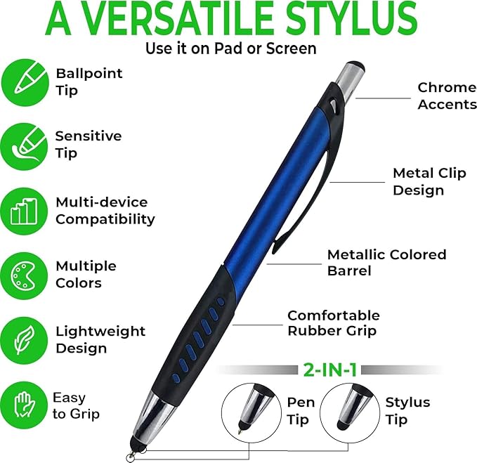 SyPen Personalized Pens With Custom Logo or Text-350 Pack Bulk-for Businesses, Parties, and Events, 2 in 1 Ballpoint Pen & Capacitive Stylus for Touchscreen Devices, Click Action, Black Ink, Orange