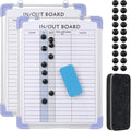 2 PCS in and Out Magnetic Dry Erase Boards 16" x 12", Aluminum Framed Lined Whiteboard with Eraser and 20 Magnets, Wall Mounted Employee Students in Out Board for Office & School Management
