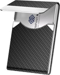 DMFLY Business Card Holder, Metal Slim Business Card Case, Pocket Card Holder for Women or Men, PU Leather Business Card Holder Case RFID Blocking Name Card Holder with Magnetic Closure, Black Carbon | Slim, Business Card Case, Pocket Card Holder, RFID...