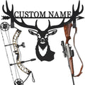 Personalized Deer Hunter Metal Wall Mount & Bow Rack, Custom Deer Hunting Gifts,Outdoor Hunting Decor, Cabin Wall Art, Hunting Room Decor, Lodge Wall Decor, Deer Hunting Accessories