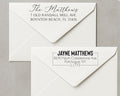 Custom Return Address Stamp - Personalized Self Inking, Wood Handle, or Embosser Seal - 10 Designs - Calligraphy or Modern Script - 4913 - Wedding, Business, Gift