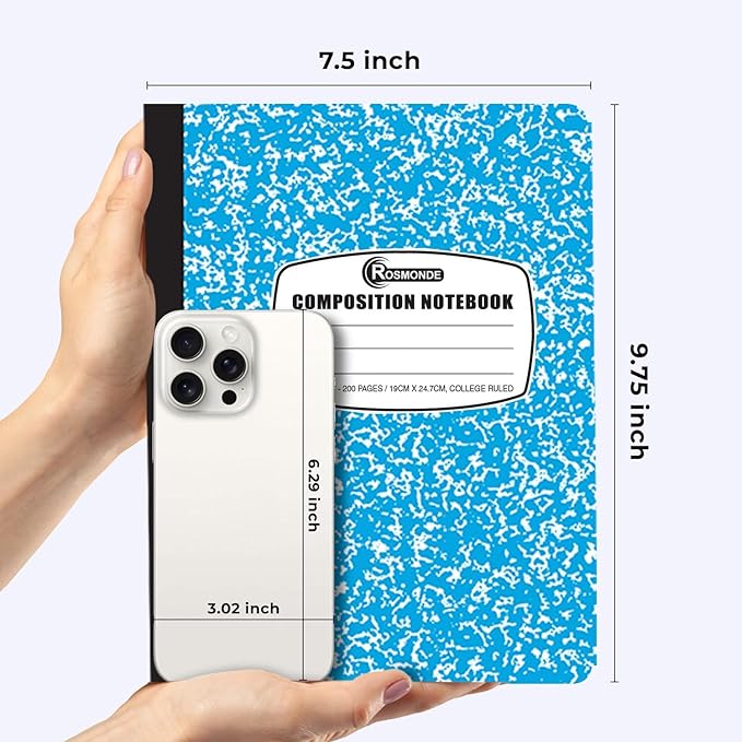 Rosmonde 5000 Pack (Pallet) Composition Notebooks Bulk, College Ruled, Jumbo Pallet of Composition Notebooks, 200 Pages (100 Sheets), 9-3/4 x 7-1/2, Bulk for School Districts, 4-7 Days Transit