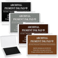 MotiMind 4 Pcs 4 Colors Archival Pigment Waterproof Ink Pad for Stamps 3.7 x 2.5 Inch Permanent Waterproof Ink Pad for Card Making, Stamping, Scrapbooking Gift