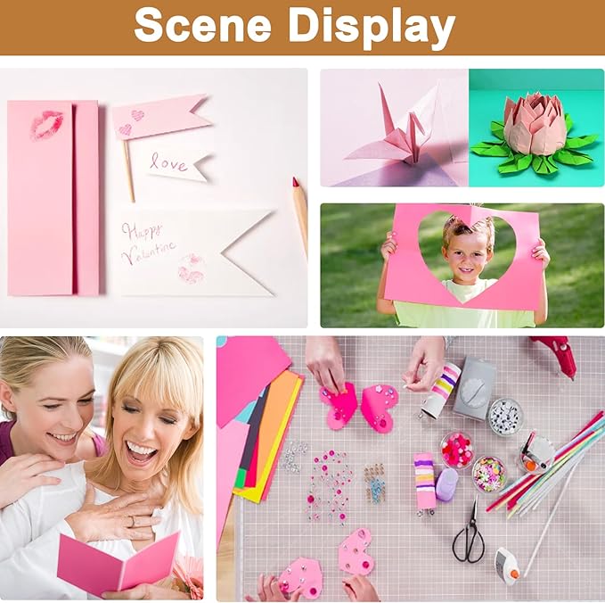 Silunkia 120 Sheets Candy Pink Shimmer Cardstock 8.5 x 11 Metallic Paper, 92lb Heavyweight Craft Paper Card Stock for DIY Cards Making, Birthday Decorations, Invitations, Thank You Cards