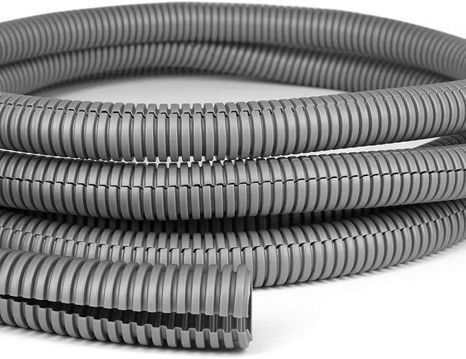 Split Wire Loom Tubing, 10,25ft Cord Protectors from Pets No Chew, Flexible Wire Covers Cord Protectors, Protective Split Cable Sleeve for Automotive Home Industrial Wires(Grey, 0.46inch-10ft)