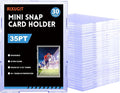 30-Pack Mini Snap Card Holders - UV Protection Hard Plastic Cases for Sports Cards, Baseball Cards Collectibles, Anti-Scratch Trading Card Sleeves with Secure Snap Closure