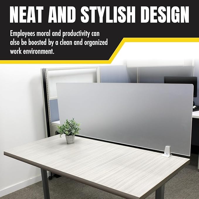 OBEX Clear Acrylic Desk Mounted Privacy Panel, 18" x 48", Clear