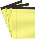 AILZFEI Yellow Legal Pads Note Pads 8.5 x 11 inch Wide Ruled, 30 Sheets/Pad, 20lb Colored Paper, Perforated Notepad with Sturdy Back (3 Pads Yellow)