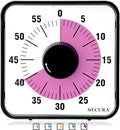 Secura 60-Minute Visual Countdown Timer, 7.5-Inch Oversize Classroom Visual Timer for Kids and Adults, Durable Mechanical Kitchen Timer Clock with Magnetic Backing (Peony Color)