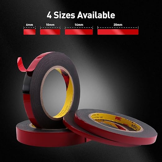Automotive Acrylic Plus Attachment Tape 0.55" x 18Ft Made of 3M Pack of 2 Double Sided Tape PT1100 Heavy Duty for Moldings Claddings Panels Pads and Other Car Automotive Applications