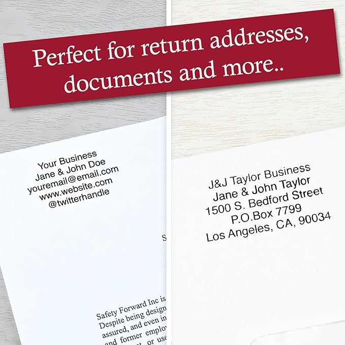 ExtraMark Return Address Stamp - 4 Lines Personalized Stamp - Customizable Text Stamp – Self Inking Design - Exclusive Features - Multiple Ink Color Options and Fonts